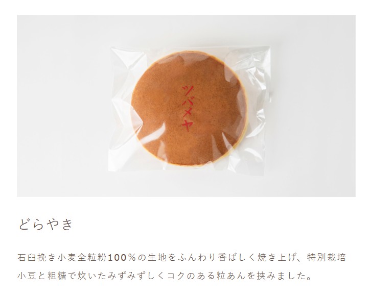 ツバメヤ日本橋店で買えるどらやきの特徴がわかるスクリーンショット 