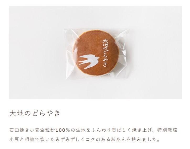 ツバメヤ柳ケ瀬本店と名古屋店で買える大地のどらやきの特徴がわかるスクリーンショット