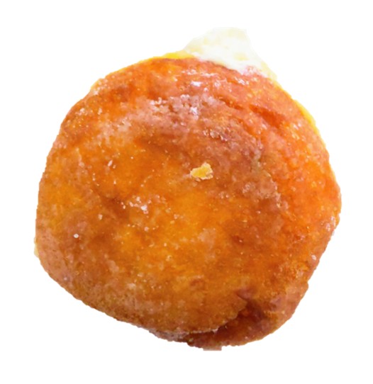 UNI COFFEE ROASTERY（ユニコーヒーロースタリー）で購入したUNI DONUTS（ユニドーナツ）カスタードを裏から見た写真