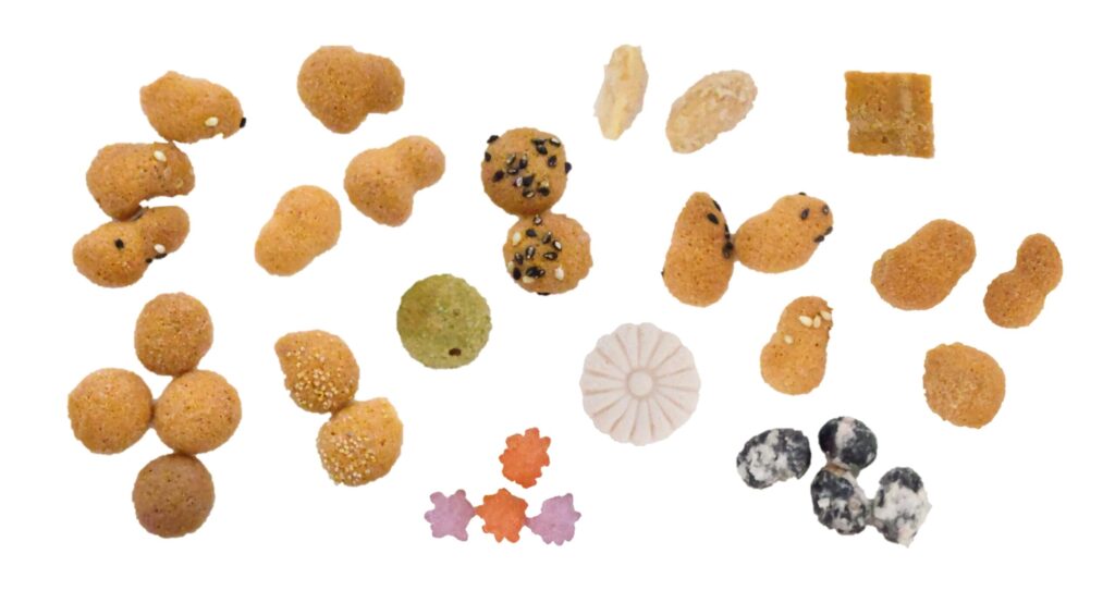 銀座菊廼舎で購入した冨貴寄冨貴の輝の中身の一部を並べた写真