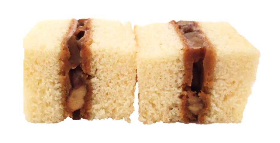 六花亭の二代目マルセイバターケーキくるみの断面写真