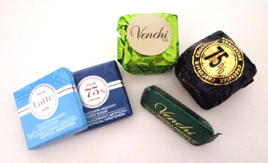 Venchi（ヴェンキ）で購入したチョコレートの写真