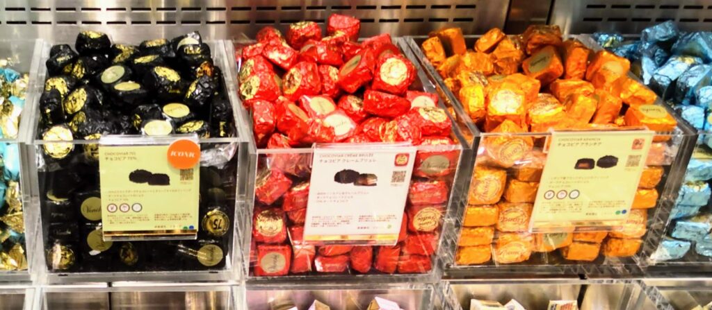 Venchi（ヴェンキ）店頭のチョコビア売り場の写真