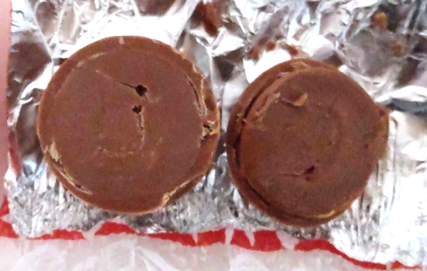 三菱食品が輸入したスイス原産国のLindt（リンツ）リンドールミルクの断面写真