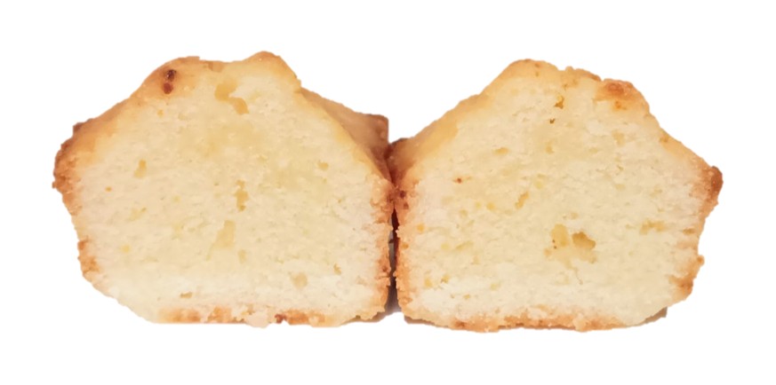 ちひろ菓子店の人生最高のフィナンシェの北海道バターの断面写真