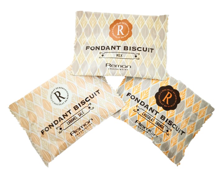 個包装されたReman（レーマン）フォンダンビスキュイ3種類の味の集合写真