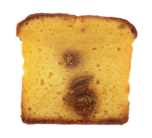 MARLOWE（マーロウ）のいちじくのパウンドケーキを裏から見た写真